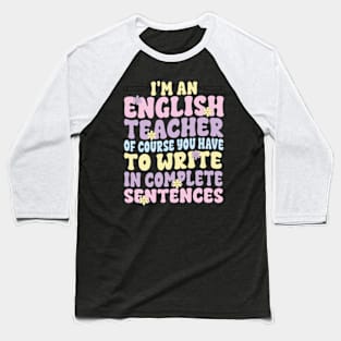 English Teacher Linguistics Grammar Professor Writer Editor Baseball T-Shirt